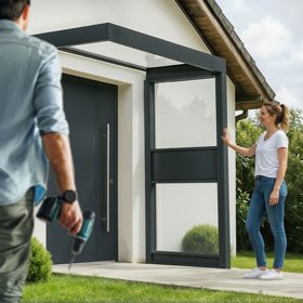 גגון דלת Sophia אפור שקוף 1X1.6 מטר עם קיר צד קנופיה Canopia Sophia 707717 גגון דלת Sophia אפור שקוף 1X1.6 מטר עם קיר צד קנופיה Canopia Sophia 707717