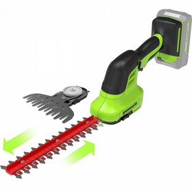 מגזמת עיצוב שיחים כולל קוצץ שולים 24V 2IN1 (גוף בלבד) גרין וורקס Greenworks מגזמת עיצוב שיחים כולל קוצץ שולים 24V 2IN1 (גוף בלבד) גרין וורקס Greenworks