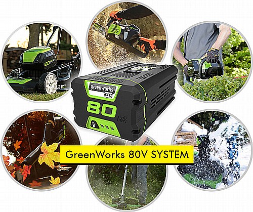 ���� ���� ������ 80V ���� ��� ������ 2.0AH ����� ���� ����� greenworks