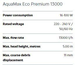 ����� ��� ������� ���, �������� 13000 �"� ��� OASE AQUAMAX ECO PREMIUM 13000 �����