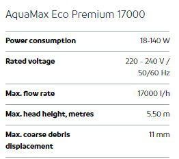 ����� ��� ������� ���, �������� 17000 �"� ��� OASE AQUAMAX ECO PREMIUM 17000 �����