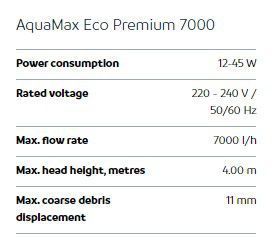 ����� ��� ������� ���, �������� 7000 �"� ��� OASE AQUAMAX ECO PREMIUM 7000 �����