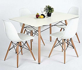 פינת אוכל שולחן 120X80 ס"מ ו-4 כסאות בגימור שחור/לבן Homax LONDON פינת אוכל שולחן 120X80 ס"מ ו-4 כסאות בגימור שחור/לבן Homax LONDON