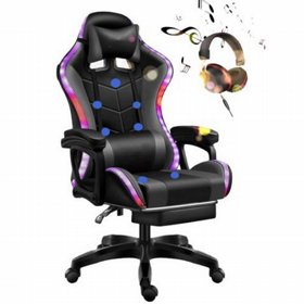 כיסא גיימינג לד + רמקולי בלוטוס + הדום דגם KING+ כיסא גיימינג לד + רמקולי בלוטוס + הדום דגם KING+