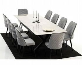 שולחן פינת אוכל אפור כולל 6 כיסאות Tower שולחן פינת אוכל אפור כולל 6 כיסאות Tower