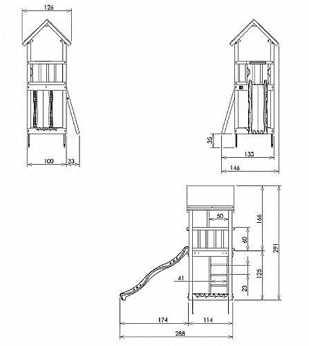 ���� ������� ��� �� �� 5 ����� ���� Jungle Gym WOOD KIT CASTLE